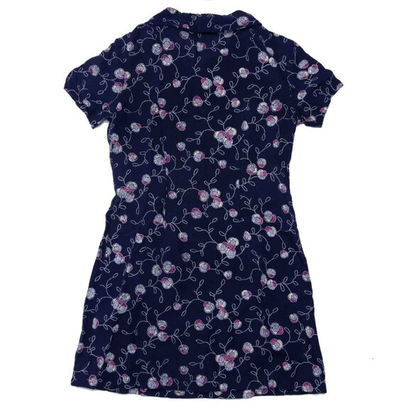 Vintage Buttoned Embroidered Fabric Mini Dress- 1960's Gorgeous Mod Style - Picture 2 of 2